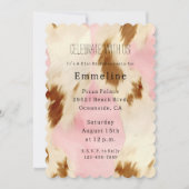 Invitation Crème rose pâle blanc Brown (Devant)