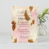 Invitation Crème rose pâle blanc Brown (Debout devant)