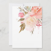 Invitation Crème rose pâle Peach Sage Green Mariage or (Dos)