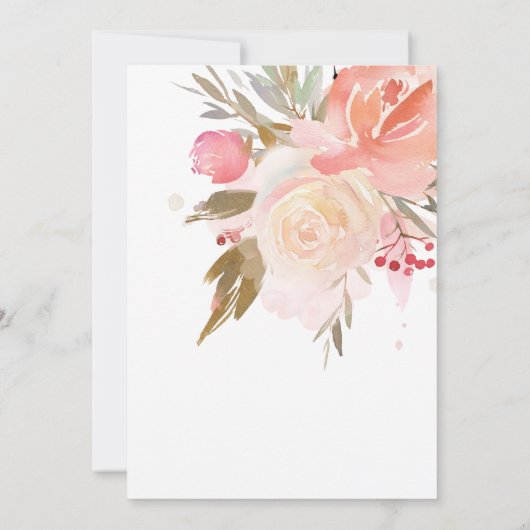 Invitation Crème rose pâle Peach Sage Green Mariage or (Dos)