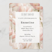 Invitation Crème rose pâle Tulipes Fleurs Anniversaire romant (Devant / Derrière)