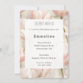 Invitation Crème rose pâle Tulipes Fleurs Anniversaire romant (Devant)