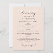 Invitation Crème Rose Week-end Anniversaire Itinéraire Invita (Devant)