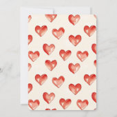 Invitation Crème Rouge Rose Cupcake Coeurs Floral Anniversair (Dos)