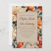 Invitation Crème rouille orange brûlée Mariage floral automne (Devant)