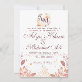 Invitation Crème Rustique Botanique Fleur Mariage initial (Devant)