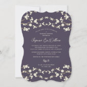 Invitation Crème Sakura Fleurs de cerisier violet Mariage asi (Devant)