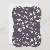 Invitation Crème Sakura Fleurs de cerisier violet Mariage asi (Dos)
