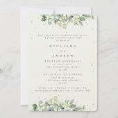 Invitation Crème Snowberry+Eucalyptus Mariage répétition (Devant)
