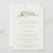 Invitation Crème Snowberry+Eucalyptus Mariage répétition (Devant)