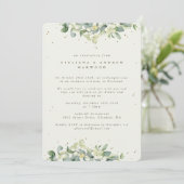 Invitation Crème Snowberry+Eucalyptus Réception de mariage Ph (Debout devant)