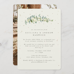 Invitation Crème Snowberry+Eucalyptus Réception de mariage Ph