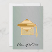 Invitation Crème soie et perles Graduate Green Metallic (Dos)