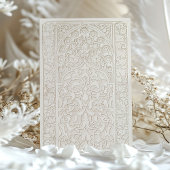 Invitation Crème sophistiquée et Mariage de dentelle blanche