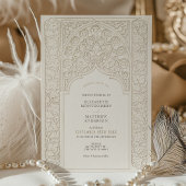 Invitation Crème sophistiquée et Mariage de dentelle blanche