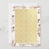 Invitation Crème Terme Floral Motif or musulman Mariage (Dos)