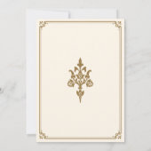 Invitation Crème traditionnelle Gold Frontière Islam Mehndi (Dos)