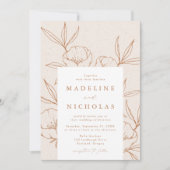 Invitation Crème végétale moderne et Mariage en terre cuite (Devant)