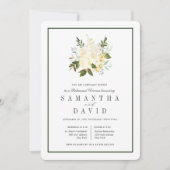 Invitation Crème + Vert | Dîner de répétition Mariage biologi (Devant)