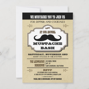 Invitation Crème vintage et Bash Brown de la Moustache