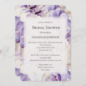 Invitation Crème violet romantique Iris Fête des mariées flor (Devant / Derrière)