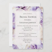 Invitation Crème violet romantique Iris Fête des mariées flor (Devant)