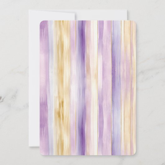 Invitation Crème violet romantique Iris Stripes Mariage (Dos)