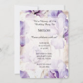 Invitation Crème violette romantique Iris Fleur Anniversaire (Devant)