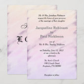 Invitation Crème violette Vintage Floral Aquarelle Mariage (Devant / Derrière)