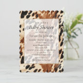 Invitation Crème Western Cowboy Brown Noir Cowhide (Debout devant)