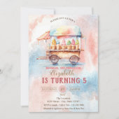 Invitation Crèmes glacées Aquarelle Splash Anniversaire (Devant)
