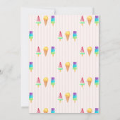 Invitation Crèmes glacées Baby shower d'été rayé rose (Dos)