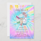 Invitation Crèmes glacées Macarons Baby shower de teinture à (Devant)