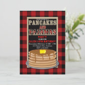 Invitation Crêpes rustiques et pyjama carreau rouge et noir B (Debout devant)