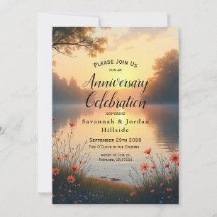 Invitation Crépuscule au bord du lac, murmures près de l'eau