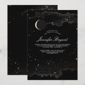 Invitation Crescent Lune et étoiles de nuit Sweet 16 (Devant / Derrière)