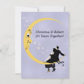 Invitation Crescent Moon Face Stars Couple Anniversaire 25e (Dos)
