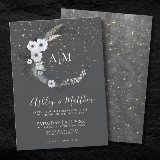 Invitation Crescent Moon Mariage céleste