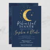 Invitation Crescent Moon Starry Night Marine Rehearer Dîner (Devant / Derrière)