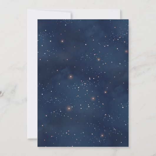 Invitation Crescent Moon Starry Night Navy Enregistrer la dat (Dos)