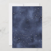 Invitation Crescent Moon Starry Nuit Marine Bleu Mariage (Dos)