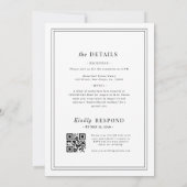 Invitation Crest Coquette Bow Monogramme Tout en un Mariage (Dos)