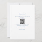 Invitation Crest Dusty Blue Monogram QR Code Mariage (Dos)