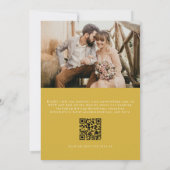 Invitation Crest Gold Champagne QR Code Mariage photo (Dos)