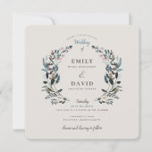 Invitation Crest jardin | Eggshell | MARIAGE CARRÉ (Devant)