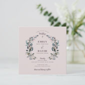 Invitation Crest jardin | Mauve Purple Floral Carré Mariage (Debout devant)
