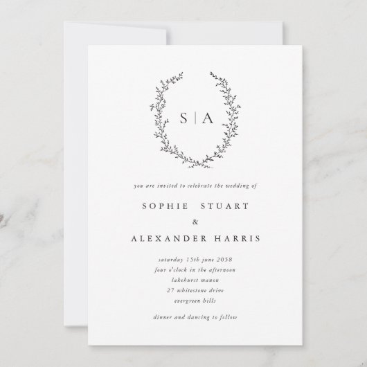 Invitation crest, minimalist,  (Devant)