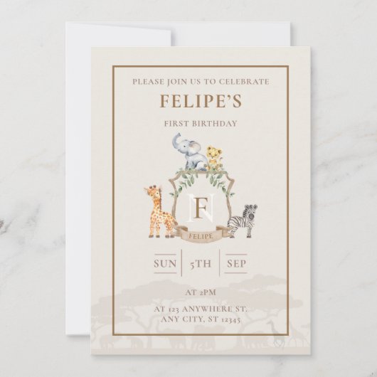 Invitation Crest Safari (Devant)