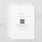 Invitation Crest Sage vert Monogramme QR Code Mariage (Dos)