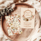 Invitation Crest Western Pays Bohème Floral Mariage